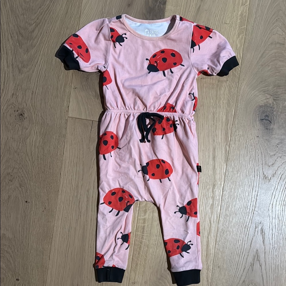 RAGS Pink Ladybug Print Jumpsuit - 18M